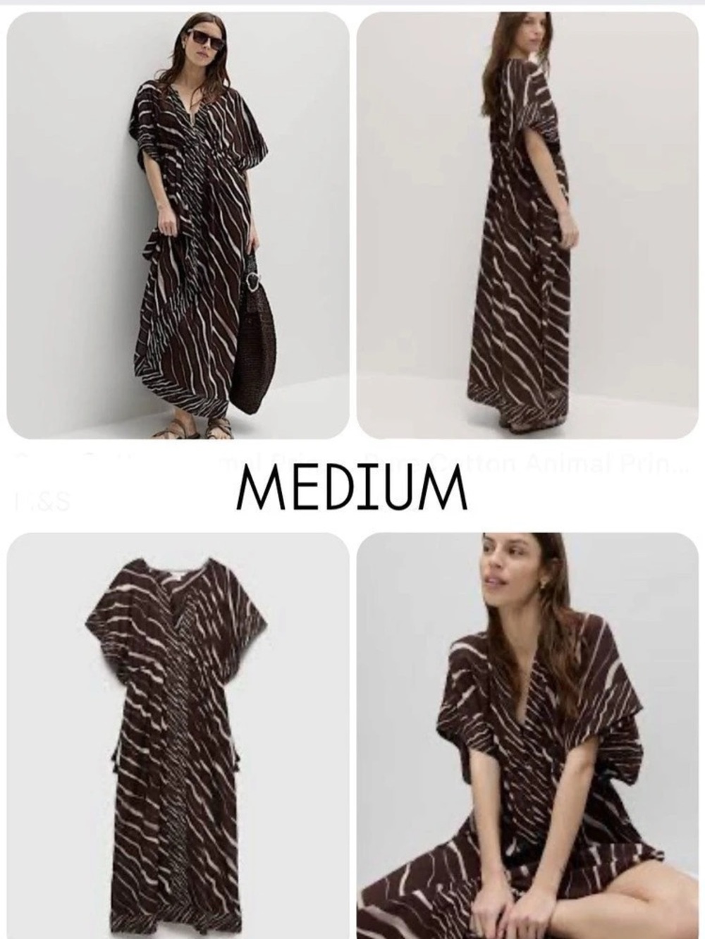 Marks & Spencer Pure Cotton Animal Print Maxi Kaftan